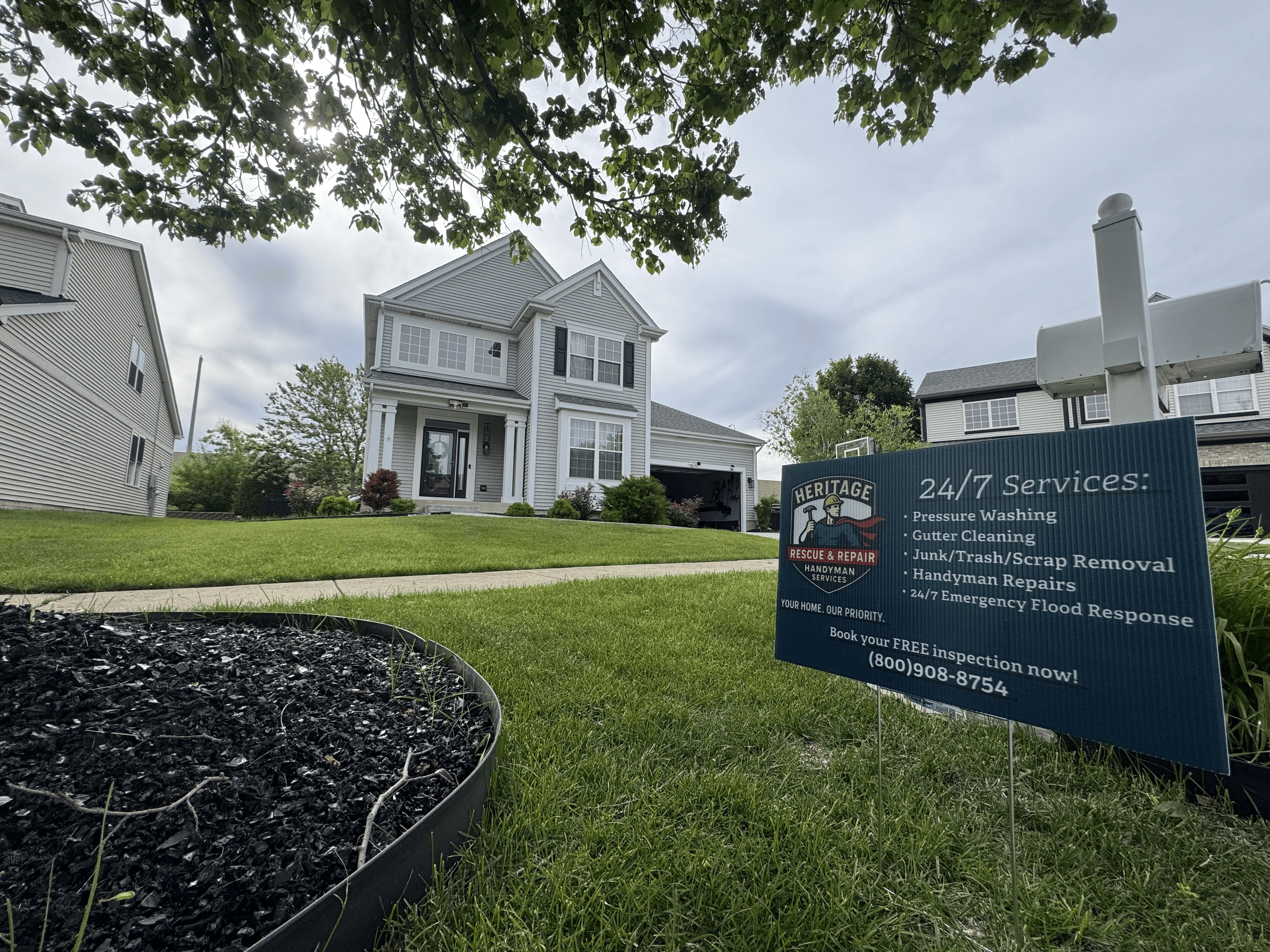 heritage-rescue-repair-exterior-services-yardsign-chicagoland.webp